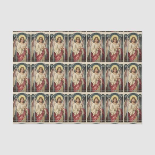 Angel met roze lint tissuepapier (Voorkant)