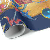 ANGEL MET ROZEN, BLAUWE STROOMPARCHRISTMAS CADEAUPAPIER (Rol Hoek)