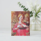 ANGEL MET ROZEN CHRISTMAS FEESTDAGENKAART (Staand voorkant)