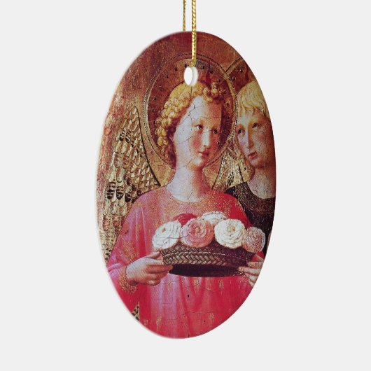 ANGEL MET ROZEN KERAMISCH ORNAMENT (Rechts)