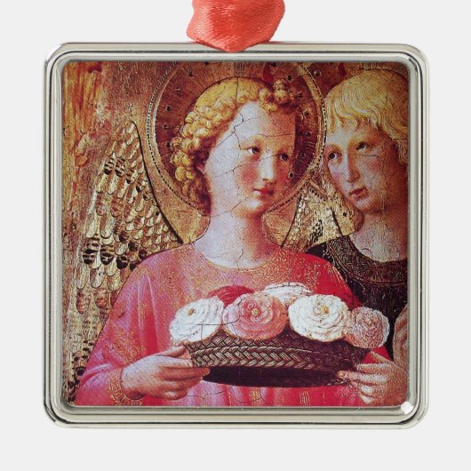 ANGEL MET ROZEN METALEN ORNAMENT (Voorkant)