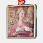 ANGEL MET ROZEN METALEN ORNAMENT (Links)