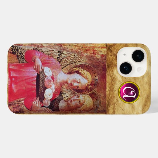 ANGEL MET ROZEN MONOGRAM Case-Mate iPhone CASE (Achterkant (horizontaal))