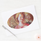ANGEL MET ROZEN OVALE STICKER (Envelop)