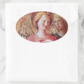 ANGEL MET ROZEN OVALE STICKER (Tas)