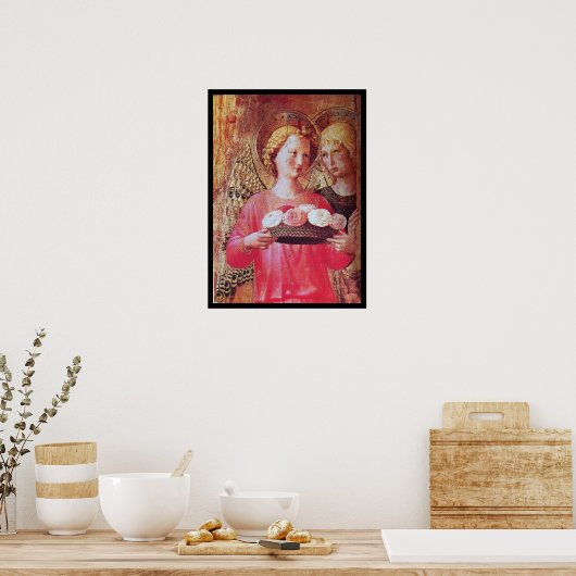 ANGEL MET ROZEN POSTER (Keuken)