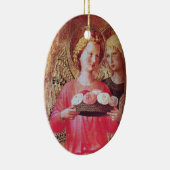 ANGEL MET ROZEN Roze Amethyst Gem-steen Keramisch Ornament (Rechts)