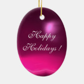 ANGEL MET ROZEN Roze Amethyst Gem-steen Keramisch Ornament (Achterkant)