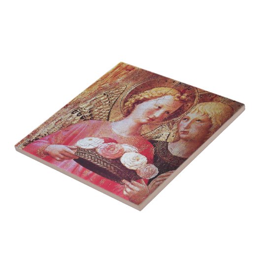 ANGEL MET ROZEN TEGELTJE (Zijkant)