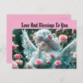 Angel met Rozen vakantie Briefkaart (Voorkant / Achterkant)