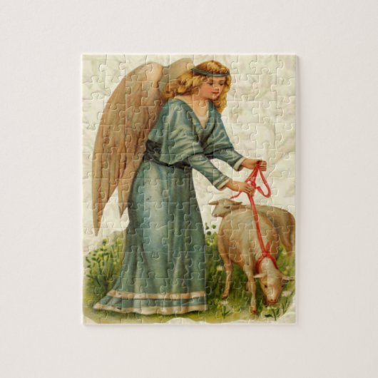 Angel met schaap legpuzzel (Verticaal)