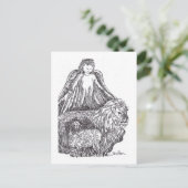 Angel met Sheep en Lion Briefkaart (Staand voorkant)
