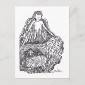 Angel met Sheep en Lion Briefkaart (Voorkant)