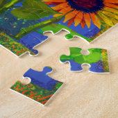 Angel met Tabby Cat en zonnebloemen 11x14 Puzzle Legpuzzel (Zijkant)