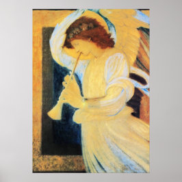 Angel met Trumpet, Burne-Jones Fine Art Poster