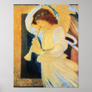 Angel met Trumpet, Burne-Jones Fine Art Poster