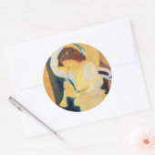 Angel met Trumpet, Burne-Jones Fine Art Ronde Sticker (Envelop)