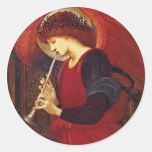 Angel met Trumpet, Burne Jones Ronde Sticker