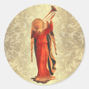 Angel met Trumpet Ronde Sticker
