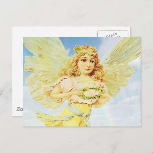 Angel met Wreath Briefkaart (Voorkant / Achterkant)