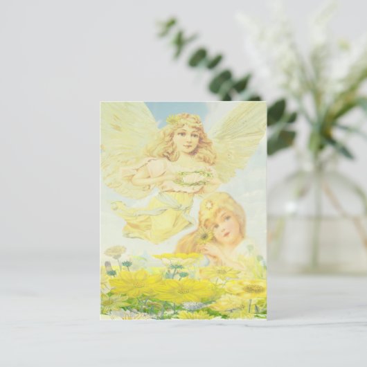 Angel met Wreath Briefkaart (Staand voorkant)