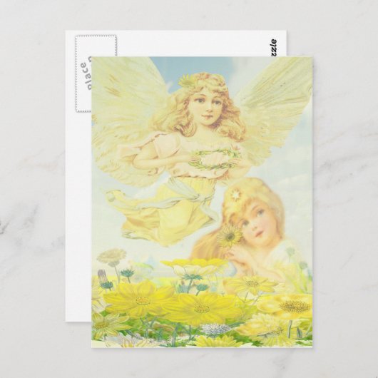 Angel met Wreath Briefkaart (Voorkant / Achterkant)