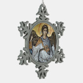 Angel Michael Tin Sneeuwvlok Ornament (Links)