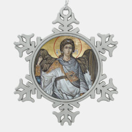 Angel Michael Tin Sneeuwvlok Ornament