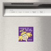 Angel Midge's Funny Cartoon Fitness Workout Purple Magneet (Insitu (Vaatwasser))