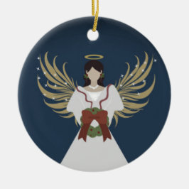 Angel Moderne Neutrale Krans Vleugels Halo Sterren Keramisch Ornament