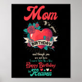 Angel Mom Happy Birthday In Heaven Memorial Day Lo Poster (Voorkant)