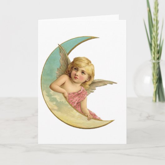 Angel Moon Feestdagen Kaart (Voorkant)