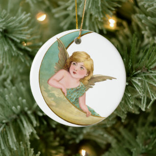 Angel Moon Painting Keramisch Ornament