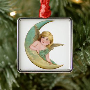Angel Moon Painting Metalen Ornament