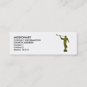 Angel MORONI LDS MISSIONARY CARDS Mini Visitekaartje