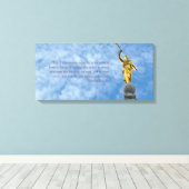 Angel Moroni op Salt Lake Temple Canvas Afdruk (Insitu (Houten vloer))