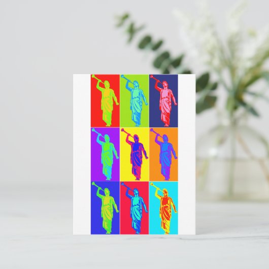 Angel Moroni Pop Art Briefkaart (Staand voorkant)