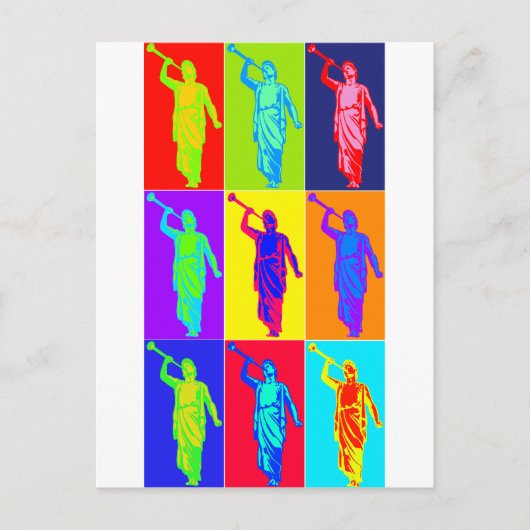 Angel Moroni Pop Art Briefkaart (Voorkant)
