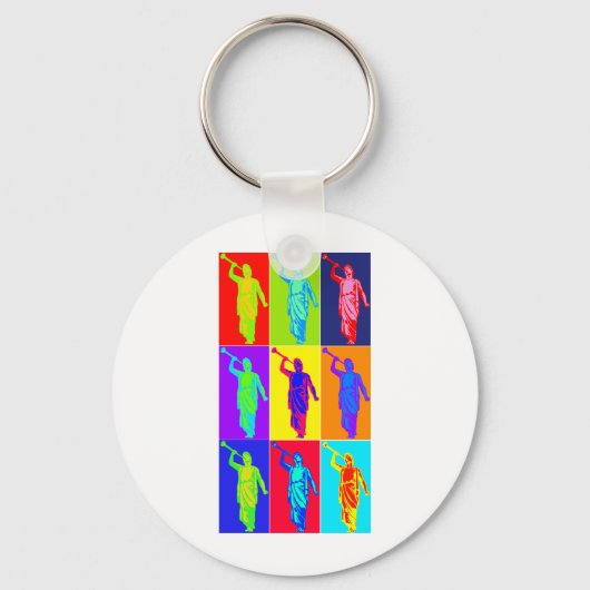 Angel Moroni Pop Art Sleutelhanger (Voorkant)