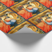 Angel Musician die een flageolet kerstfeest speelt Cadeaupapier (Hoek)