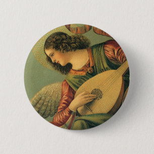 Angel Musician, Melozzo da Forli, Renaissance Art Ronde Button 5,7 Cm