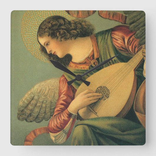 Angel Musician, Melozzo da Forli, Renaissance Art Vierkante Klok (Voorkant)