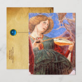 ANGEL MUSICIAN, perkament Briefkaart (Voorkant / Achterkant)