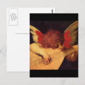 Angel Musician Rosso Fiorentino Christelijk Briefkaart (Voorkant / Achterkant)