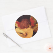 Angel Musician Rosso Fiorentino Christelijk Ronde Sticker (Envelop)