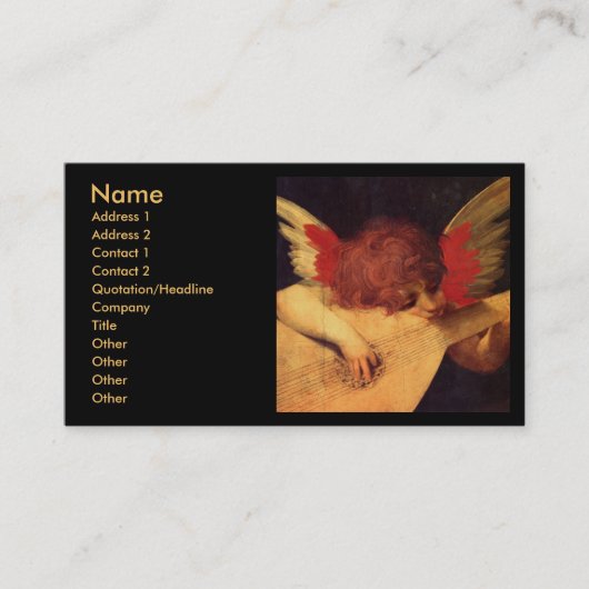 Angel Musician Rosso Fiorentino Christelijk Visitekaartje (Voorkant)