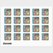 Angel Musician Vierkante Sticker (Vel)