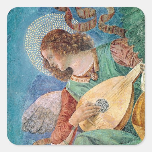 Angel Musician Vierkante Sticker (Voorkant)