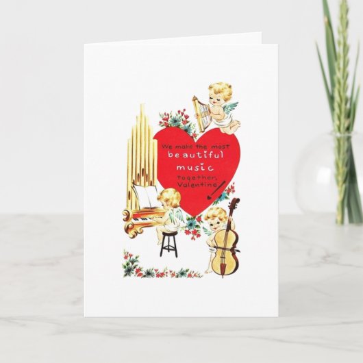 Angel Musicians Valentijnsdag Card Feestdagen Kaart (Voorkant)