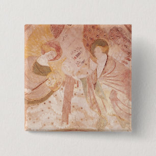 Angel Musicians Vierkante Button 5,1 Cm